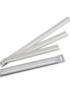 Aluminiowa linijka w kolorze srebrnym - dł. 50 cm