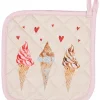 Łapki kuchenne (2 szt.) w kolorze kremowo-jasnoróżowym - 20 x 20 cm