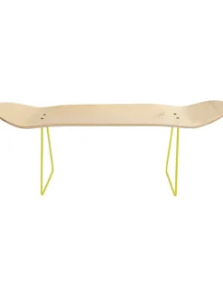 Ławka "Skate" w kolorze brązowo-żółtym - 79 x 30 x 20 cm