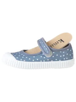 Baleriny w kolorze niebieskim z paskiem