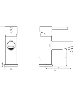 Bateria umywalkowa w kolorze srebrnym