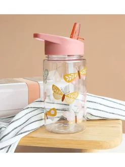Bidon "Butterflies" w kolorze jasnoróżowym - 450 ml