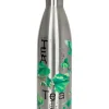 Bidon "Tea Collage" w kolorze srebrno-zielonym - 750 ml