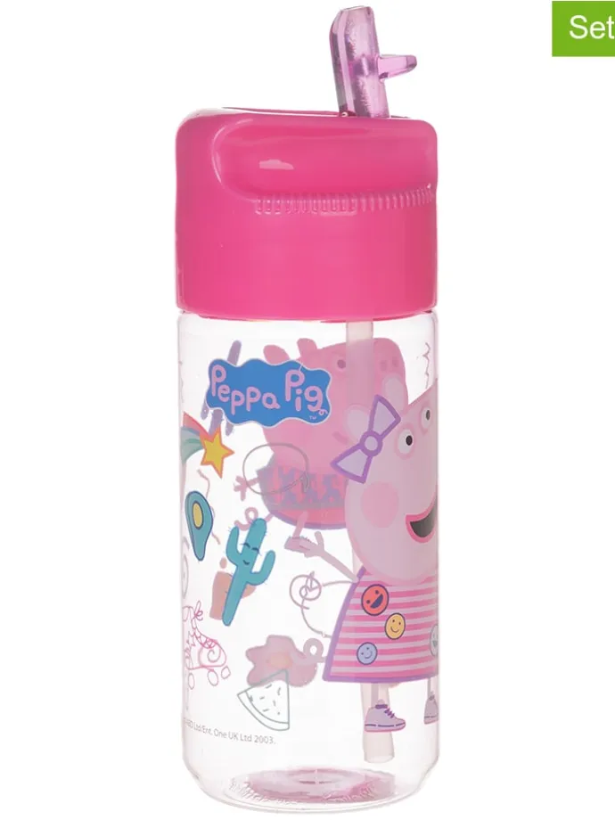 Bidon "Świnka Peppa" w kolorze jasnoróżowym - 430 ml