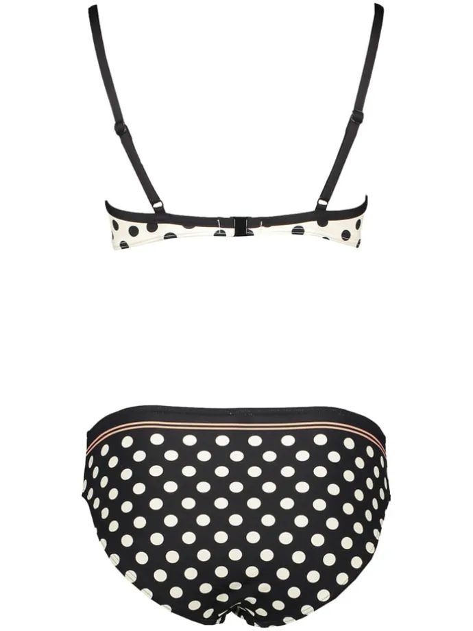 Bikini w kolorze kremowo-czarnym