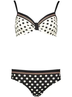 Bikini w kolorze kremowo-czarnym