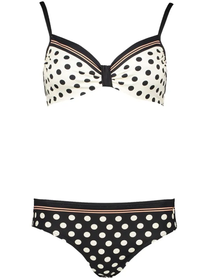 Bikini w kolorze kremowo-czarnym