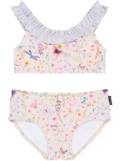 Bikini w kolorze lawendowym ze wzorem