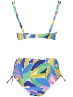 Bikini w kolorze niebiesko-turkusowo-jasnoróżowym