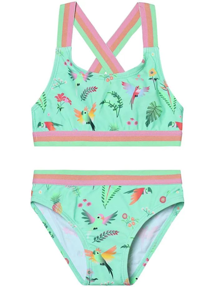 Bikini w kolorze turkusowym ze wzorem