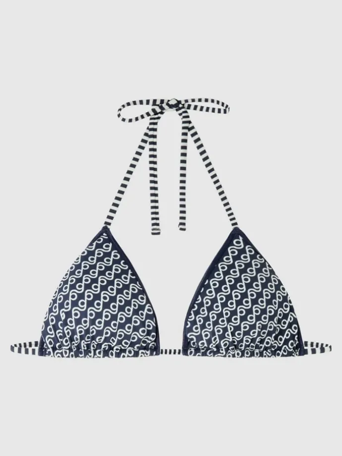 Biustonosz bikini w kolorze granatowo-białym