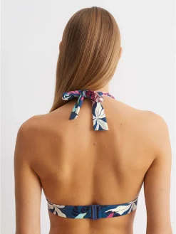 Biustonosz bikini w kolorze granatowo-biało-różowym