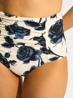 Biustonosz bikini w kolorze kremowo-niebiesko-czarnym