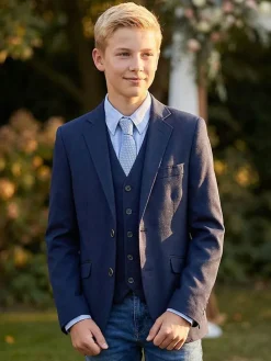 Blezer - Slim fit - w kolorze granatowym
