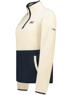 Bluza polarowa "Touki" w kolorze kremowo-granatowym