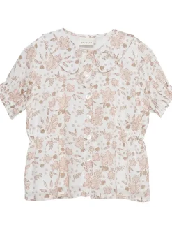 Bluzka "Flower Woven" w kolorze biało-beżowym