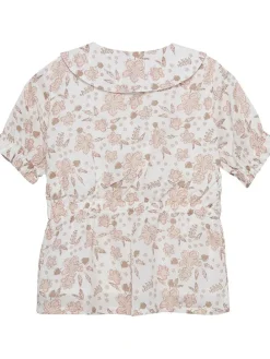 Bluzka "Flower Woven" w kolorze biało-beżowym