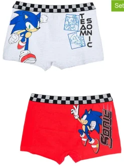 Bokserki (2 pary) "Sonic" w kolorze biało-czerwonym