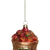 Bombka "Apple Basket" w kolorze czerwono-złotym - wys. 8 cm