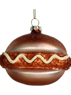 Bombka "Croquette Sandwich" w kolorze brązowym - wys. 8,5 cm