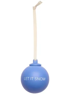 Bombki choinkowe (4 szt.) "XMAS" w kolorze niebieskim