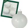 Bombki (4 szt.) w kolorze białym - Ø 8 cm