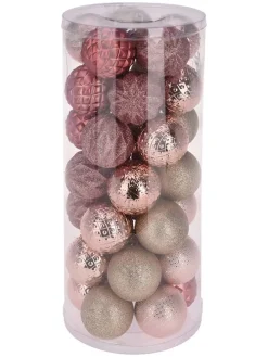 Bombki (35 szt.) w kolorze jasnoróżowym - Ø 6 cm
