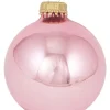 Bombki (8 szt.) w kolorze szaroróżowym - Ø 7 cm
