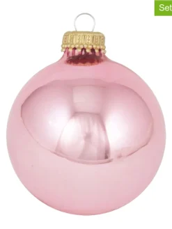 Bombki (8 szt.) w kolorze szaroróżowym - Ø 7 cm