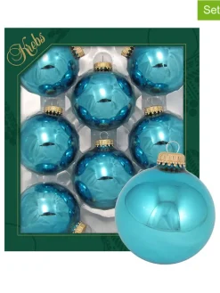 Bombki (8 szt.) w kolorze turkusowym - Ø 7 cm