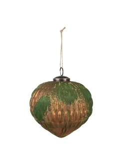 Bombki (4 szt.) w kolorze złoto-zielonym - Ø 15 cm