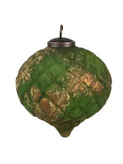 Bombki (4 szt.) w kolorze złoto-zielonym - Ø 15 cm