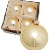 Bombki (4 szt.) w kolorze złotym - Ø 8 cm