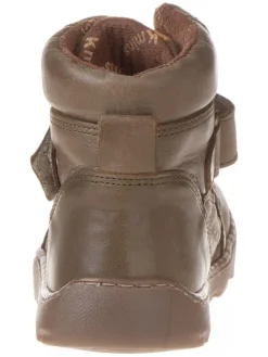 Botki zimowe w kolorze khaki do chodzenia na boso