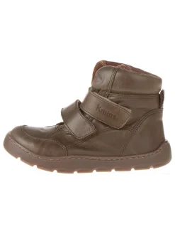 Botki zimowe w kolorze khaki do chodzenia na boso
