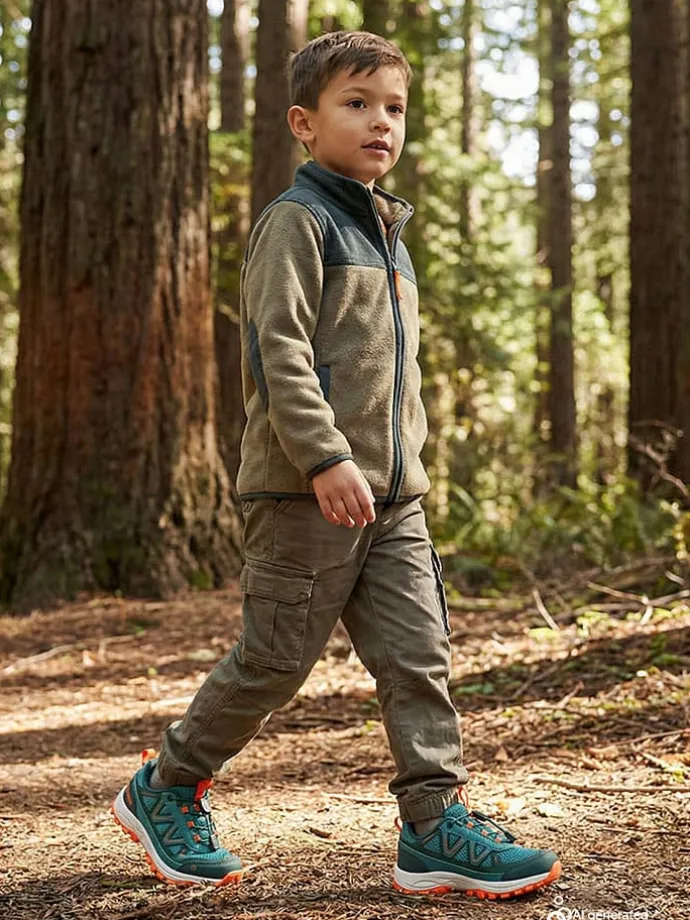 Buty outdoorowe w kolorze turkusowo-pomarańczowym