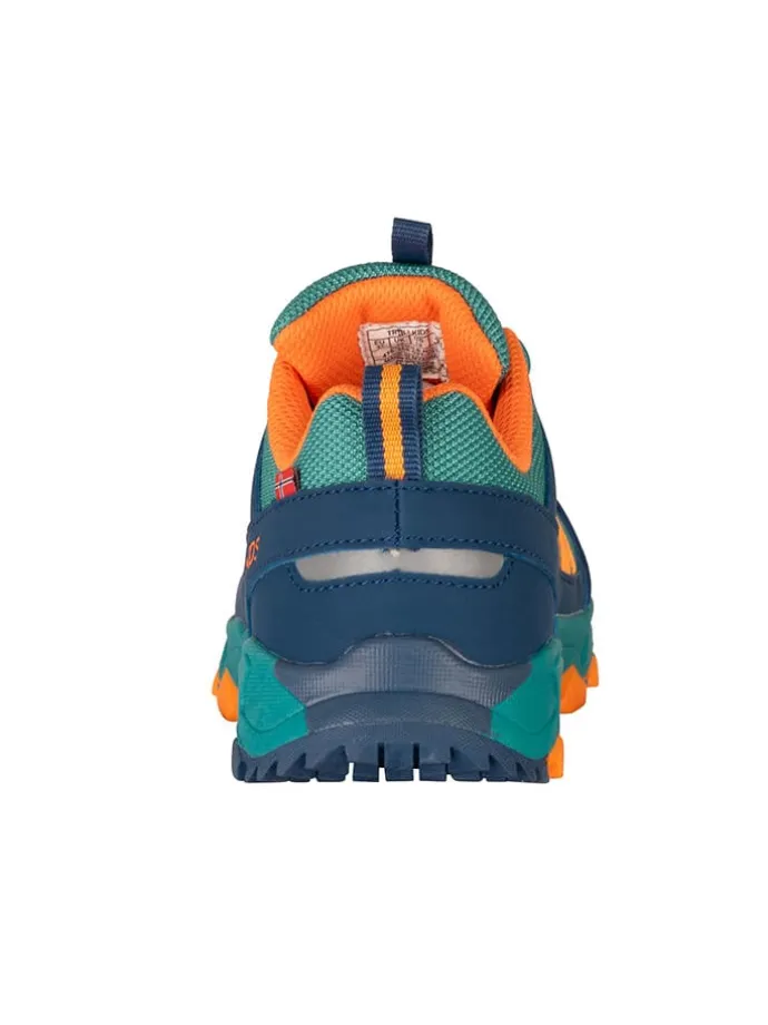 Buty trekkingowe "Tronfjell" w kolorze granatowo-zielono-pomarańczowym