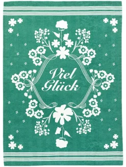Ściereczka "Viel Glück" w kolorze miętowym do naczyń - 70 x 50 cm