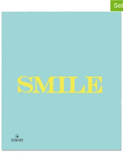 Ściereczki gąbkowe (2 szt.) "Smile" w kolorze turkusowym - 20 x 17 cm