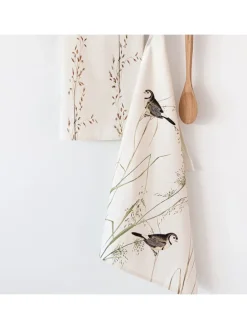 Ściereczki (2 szt.) "Happy birds" w kolorze kremowym do naczyń