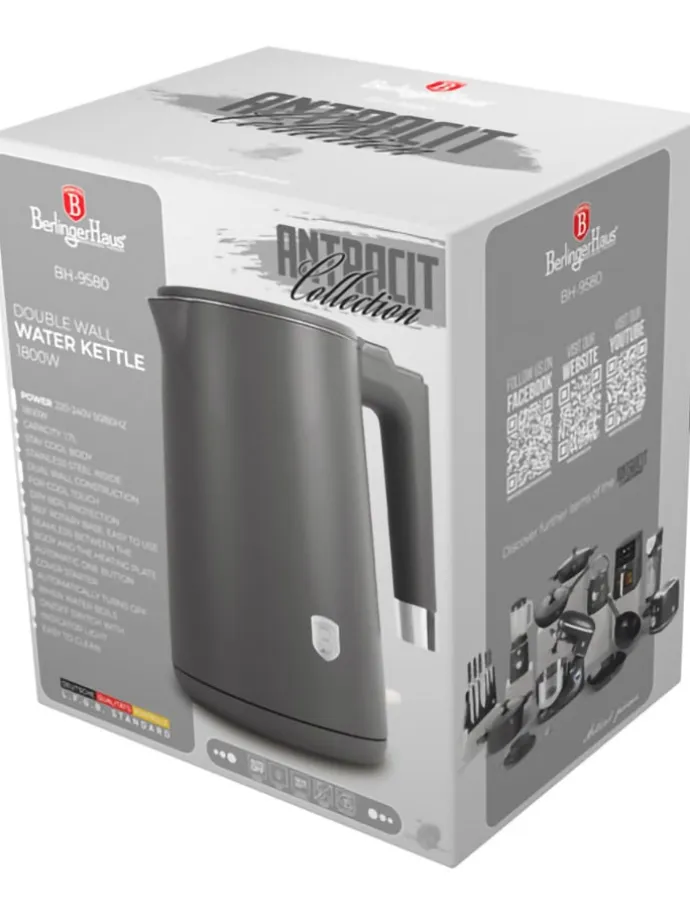 Czajnik w kolorze antracytowym - 1,7 l