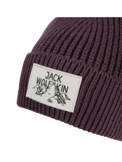Czapka beanie "Badge" w kolorze fioletowym