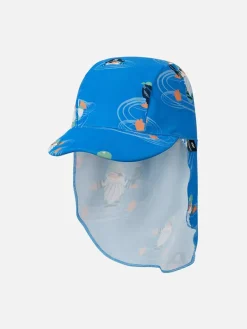 Czapka "Kilpikonna" w kolorze niebieskim z osłoną karku
