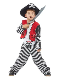 2-częściowy kostium "Ben the little pirate" w kolorze czarno-biało-czerwonym