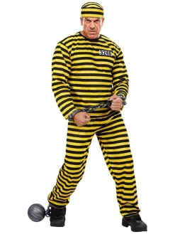 3-częściowy kostium "Convict" w kolorze żółto-czarnym