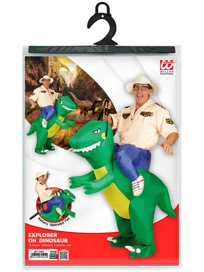 2-częściowy kostium "Explorer on the dinosaur" w kolorze zielonym