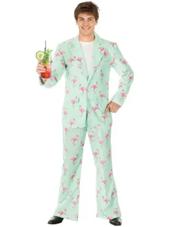 2-częściowy kostium "Flamingo" w kolorze zielono-jasnoróżowym