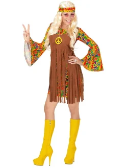 3-częściowy kostium "Hippie" w kolorze jasnobrązowym ze wzorem