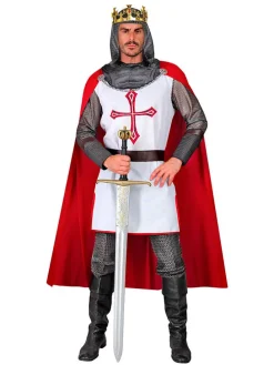 3-częściowy kostium "Knight Templar" w kolorze biało-czerwono-srebrnym