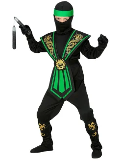 5-częściowy kostium "Kombat Ninja" w kolorze czarno-zielonym